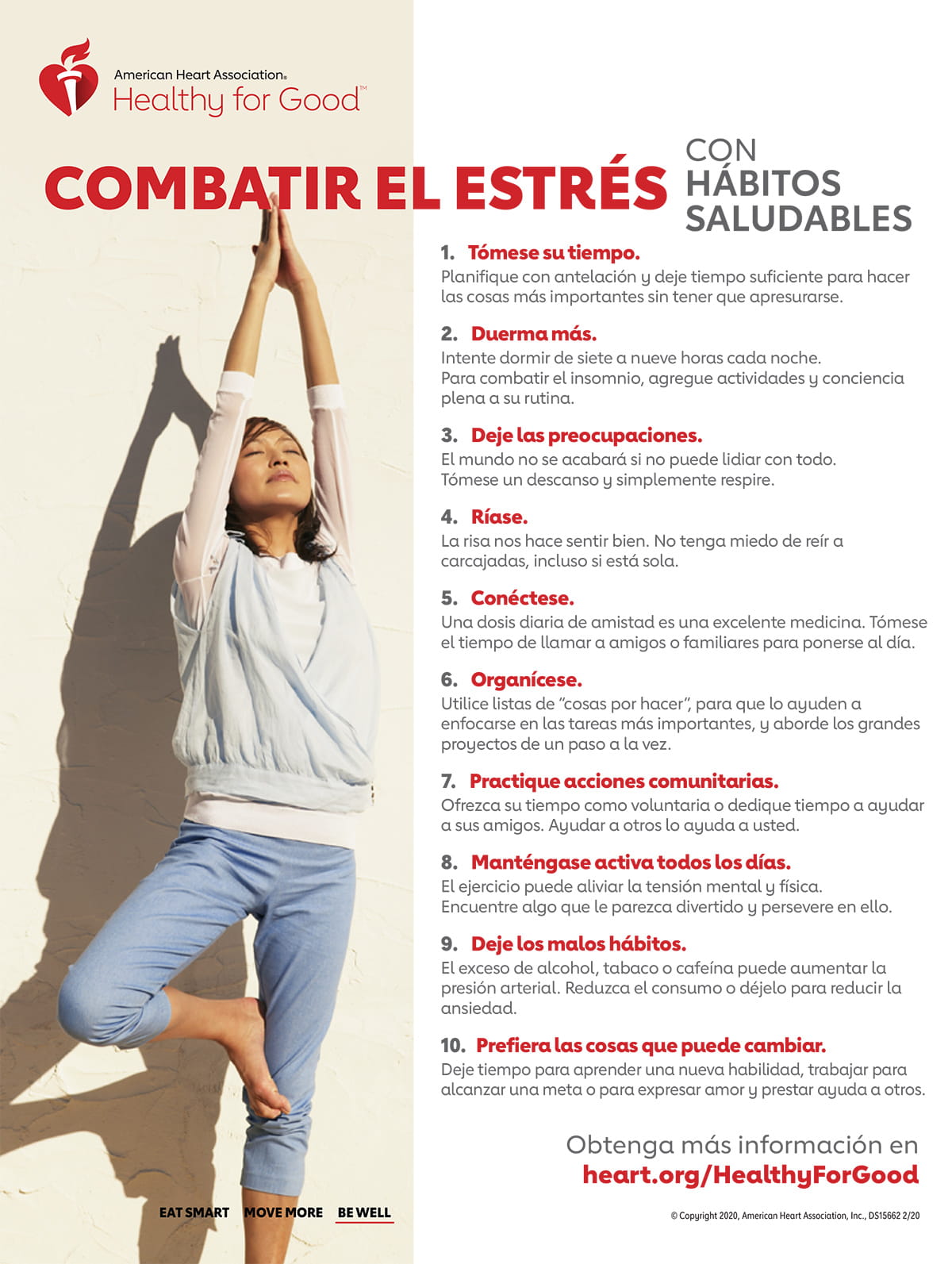 Fight stress infographic in Spanish