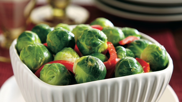 Brussels Sprouts and Red Bell Pepper Strips