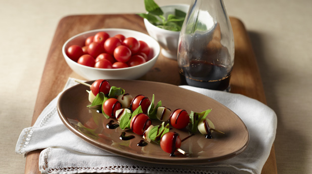 Caprese Kebabs with Balsamic Drizzle