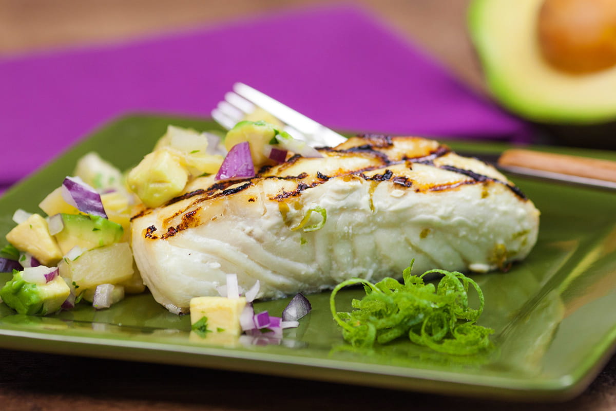 Grilled White Fish with Avocado Relish