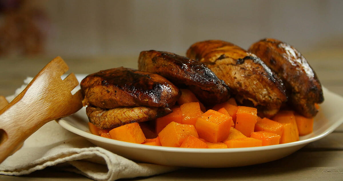 Sriracha Glazed Chicken with Paprika Butternut Squash