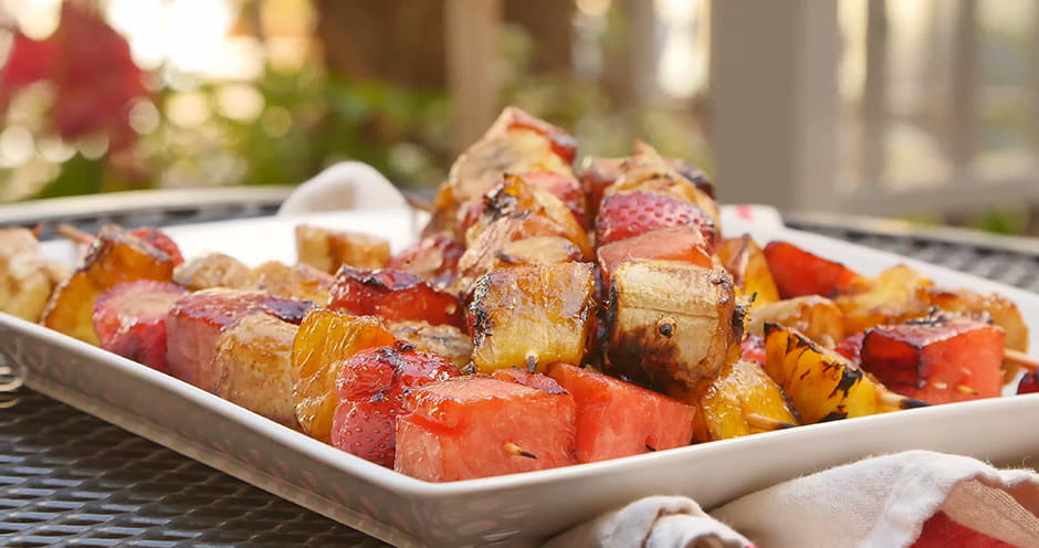 Grilled 2024 fruit skewers