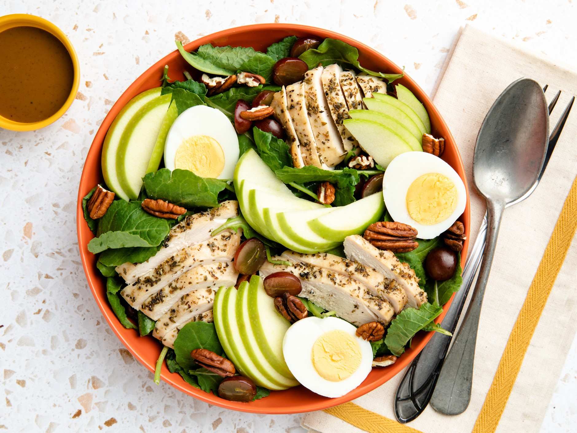 Kale Salad with Herb-Roasted Chicken