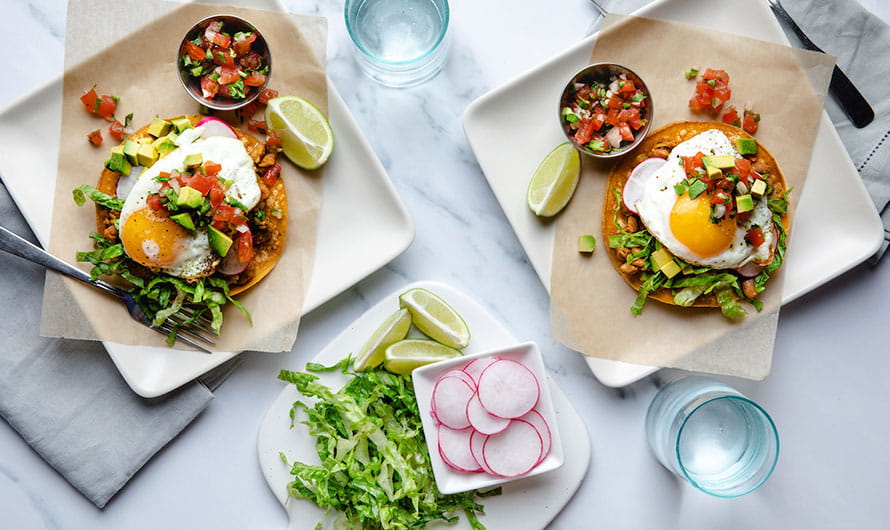 American Egg Board Sunny-side Up Egg Tostadas Heart-Check certified recipe
