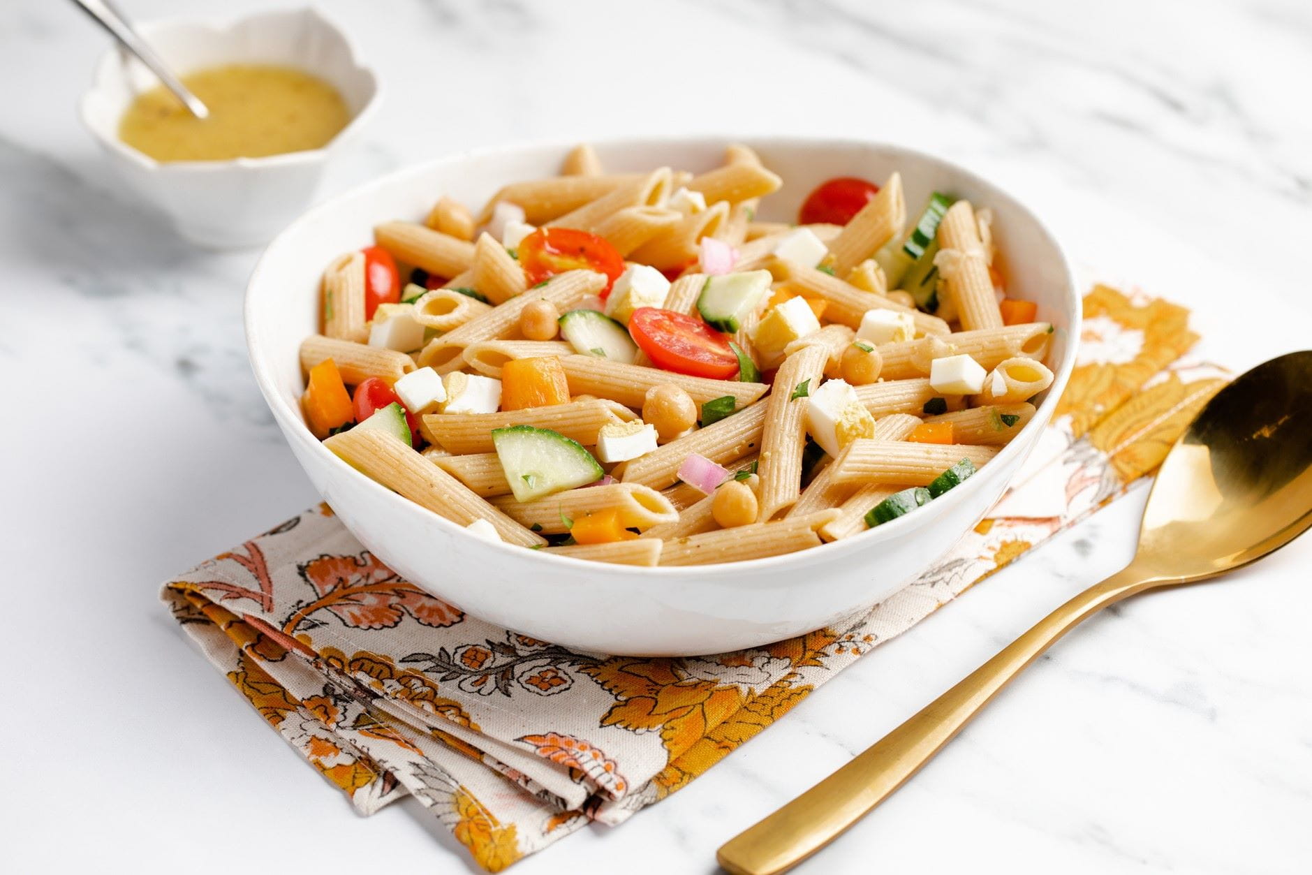 Veggie Egg Pasta Salad with Chickpeas