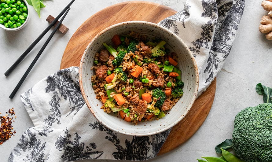 Plant-Based Beef Rice Bowl