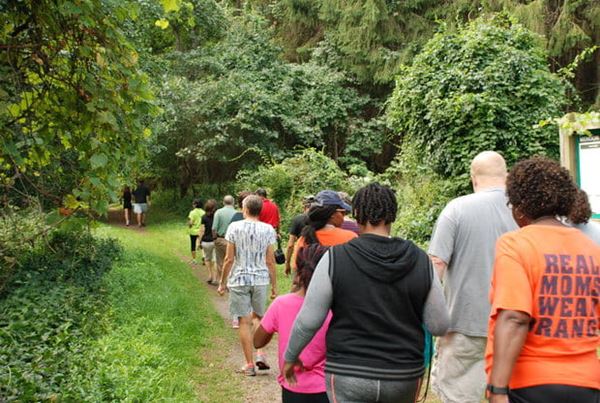 People walking on trail