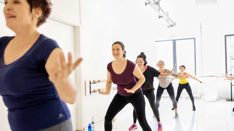 women in an exercise class