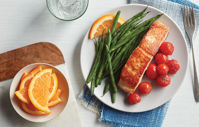 Orange-Glazed Salmon with Green Beans | American Heart Association Recipes