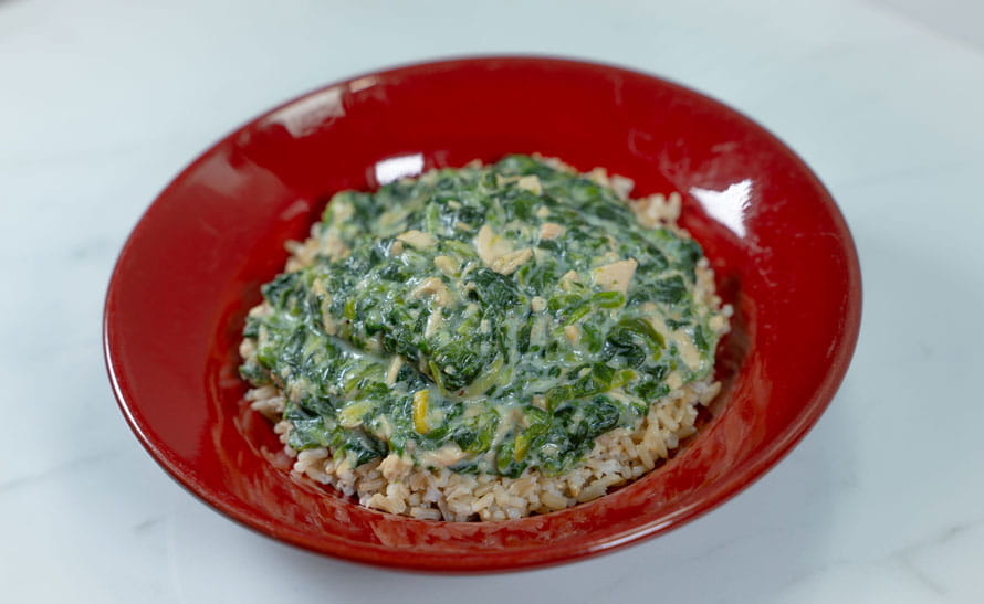 Creamed Spinach with Salmon 