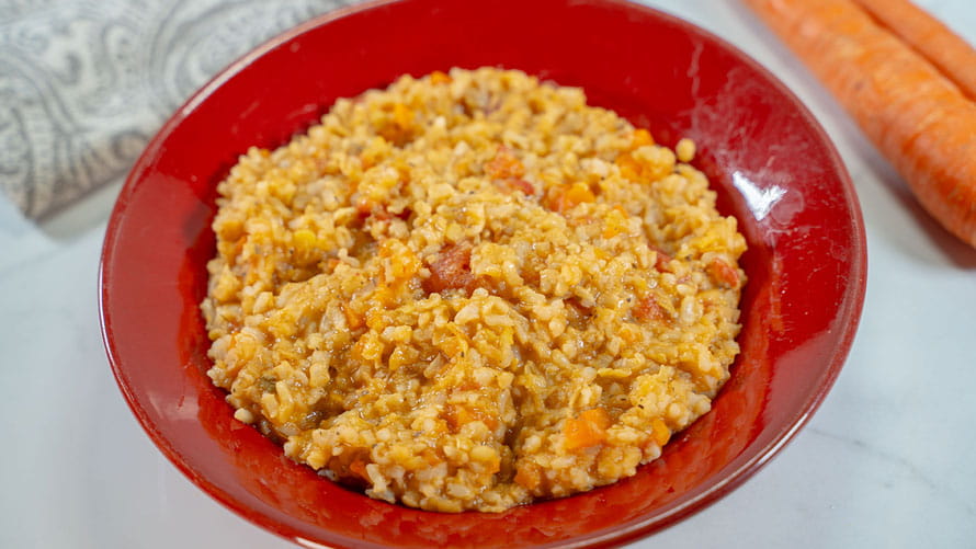 Red Lentils with Vegetables and Brown Rice 