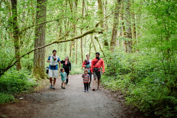 Stave off boredom by hiking with kids who are the same age.  (Photo courtesy of Michelle Pearl Gee)