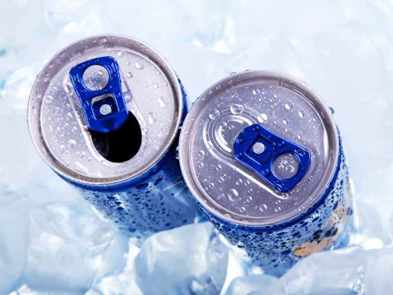 Energy drinks on ice. (BrunoWeltmann via DepositPhotos)