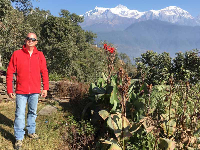 Jeffrey Morse in Nepal four years after surviving a spinal cord stroke. (Photo courtesy of Jeffrey Morse)