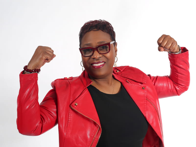Heart attack survivor Roslyn Harvey poses for a photo featured in the 2020 St. Louis Go Red for Women campaign.  (Photo by Mena Darre Photography)