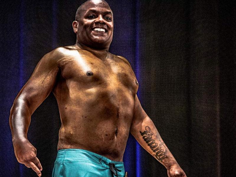 Stroke survivor Brady Johnson turned to bodybuilding to help him lose weight. (Photo courtesy of Liquid Spectrum)