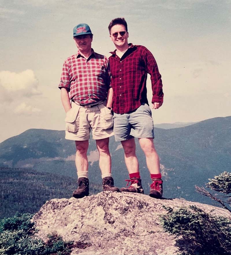 Gert and Kevin hiking the White Mountains in New Hampshire, circa late 1990s. (Photo courtesy of the Volpp family)