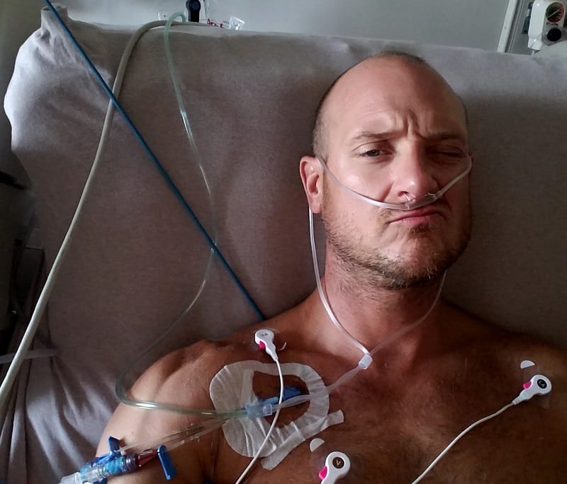 John Hoerster recovering from a cardiac arrest. (Photo courtesy of Hoerster family)