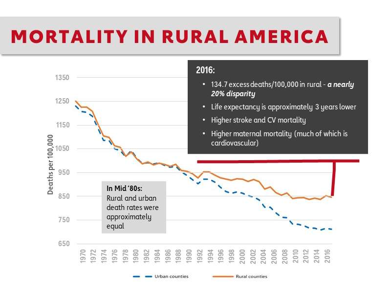 Mortality Rate in Rural America chart