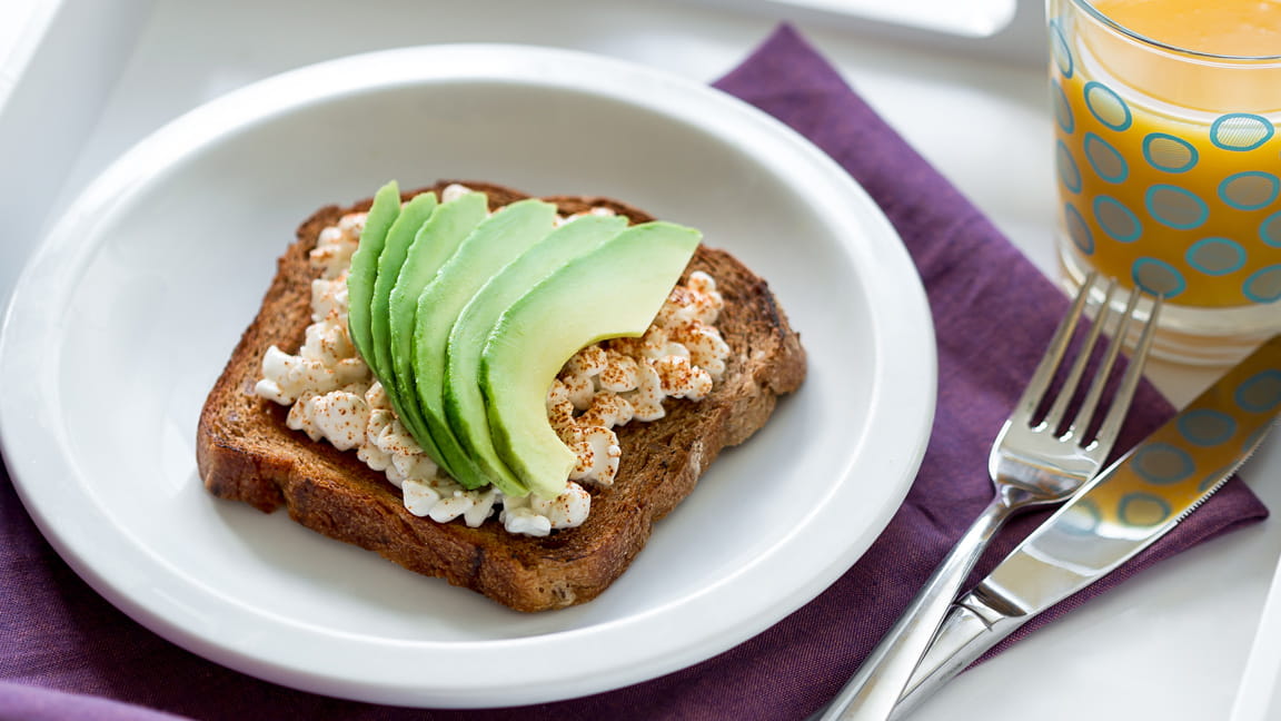 Breakfast Toast With Cottage Cheese And Avocado American Heart