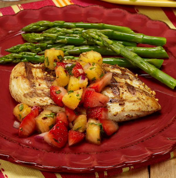 Image result for Grilled Chicken with Strawberry-Pineapple Salsa...