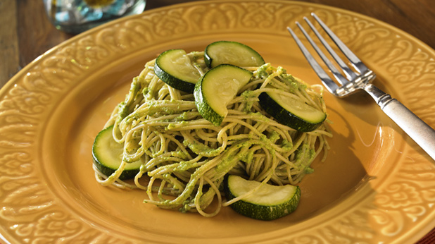 Spaghetti Pesto Sauce And Zucchini American Heart Association Recipes