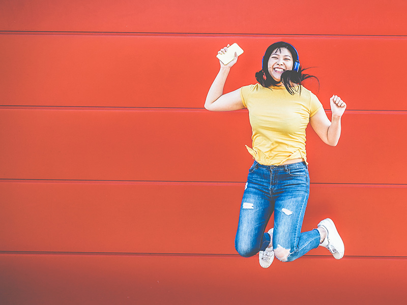 Asian girl jumping Asian girl jumping