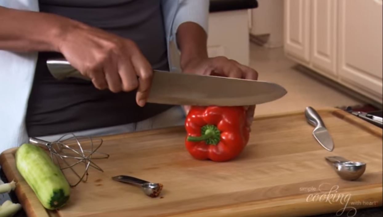 How to Chop Bell Peppers Video American Heart Association Recipes