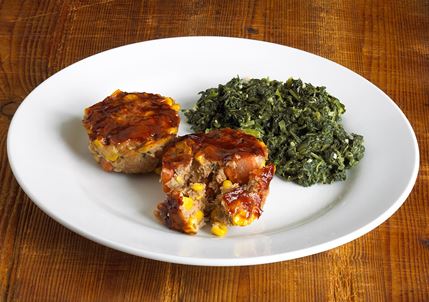 Mini Meatloaves with Low-Fat Creamed Spinach Mini Meatloaves with Low-Fat Creamed Spinach
