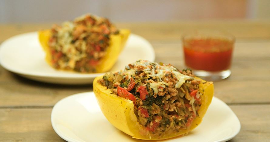 Turkey and Kale Stuffed Spaghetti Squash Turkey and Kale Stuffed Spaghetti Squash