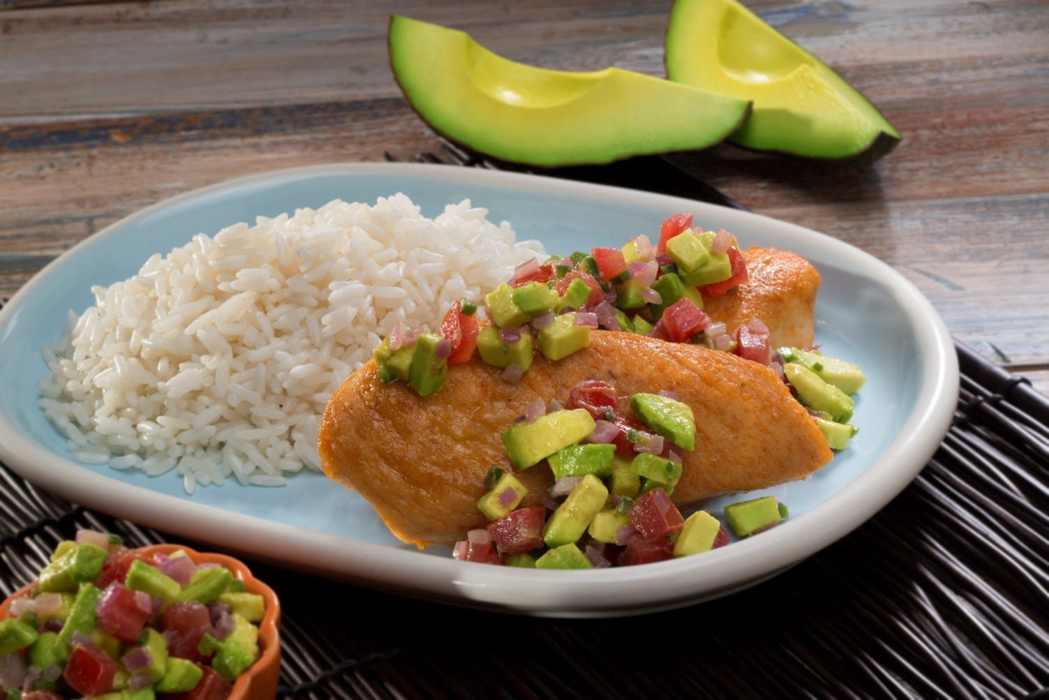 Skillet Chicken with Savory Avocado Salsa