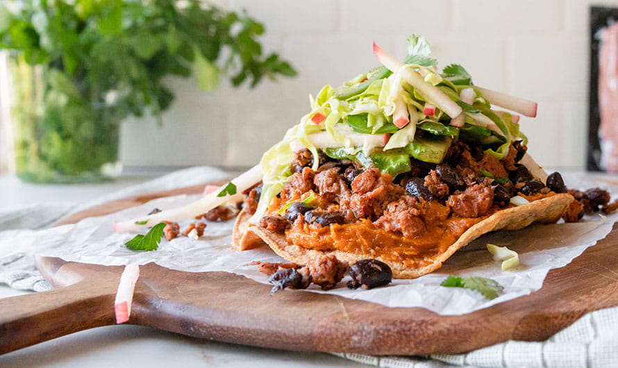 Plant-Based Beef Tostada