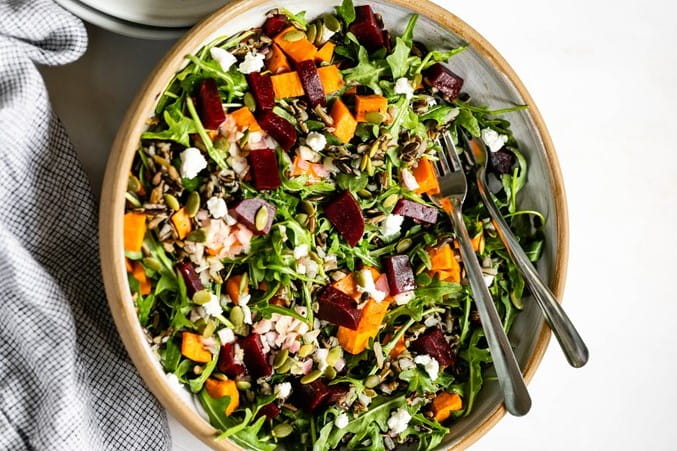 Sweet Potato and Wild Rice Beet Salad