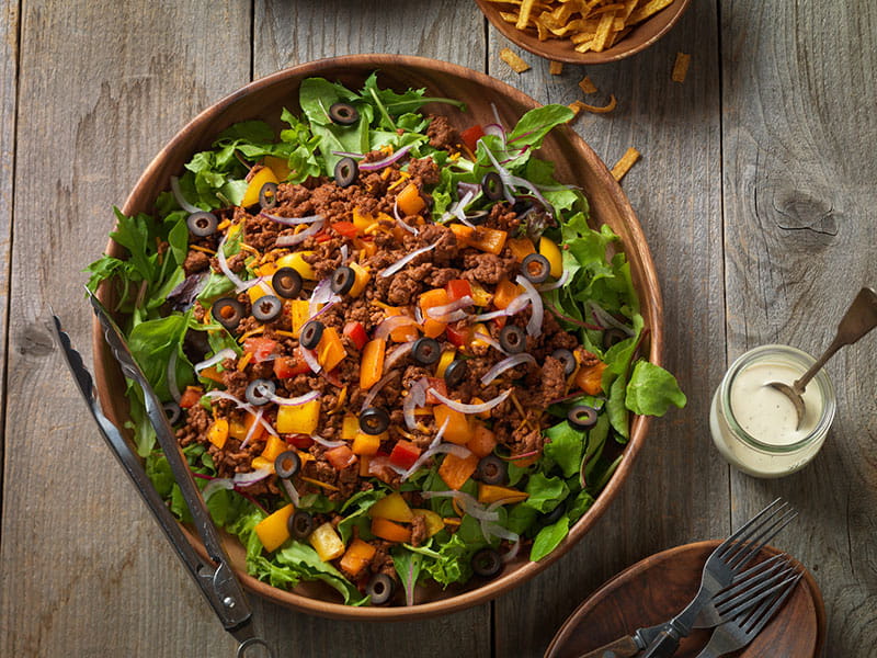Confetti Beef Taco Salad