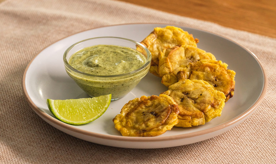 Air Fryer Plantains with Cilantro Crema