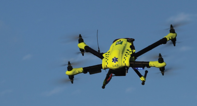 Drone carrying an AED